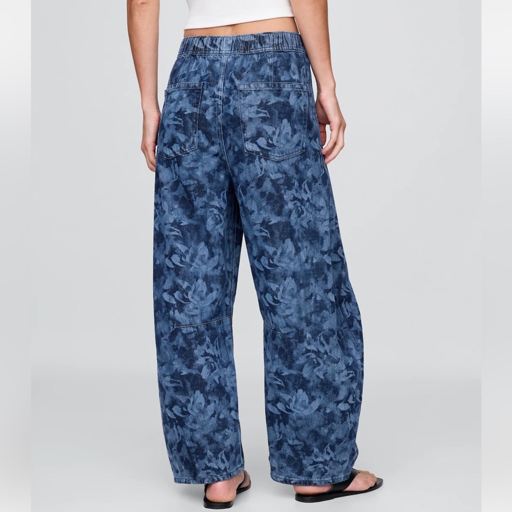 GAP Blue Floral Wide-Leg Jeans
